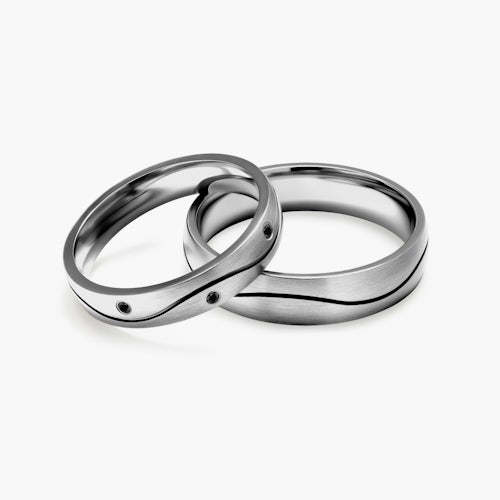 Obrączki ślubne: tytan, półokrągłe, 4 i 5 mm